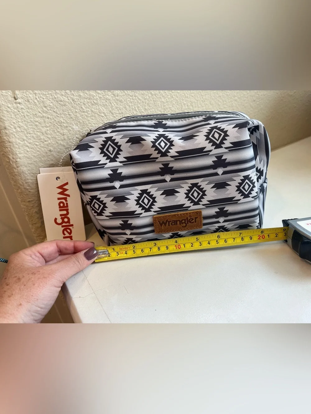 Wrangler Black & White Aztec Pouch Cosmetic Bag